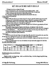 Kế hoạch môn Hóa học lớp 9 - Năm học 2016-2017 - Nguyễn Văn Thượng